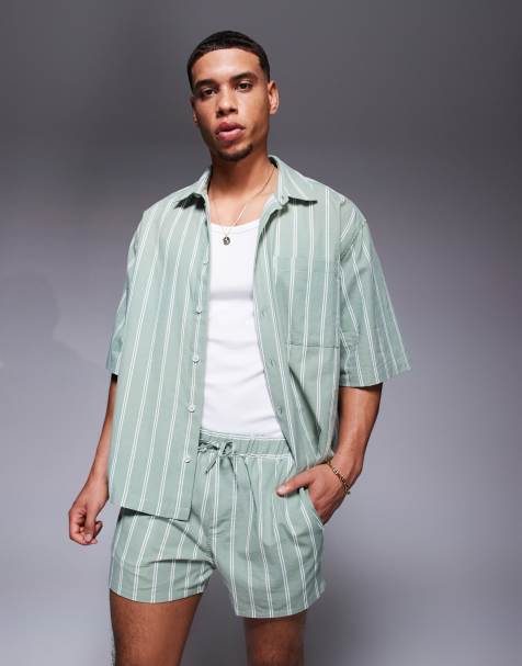 ASOS DESIGN co-ord in green stripe - view 1