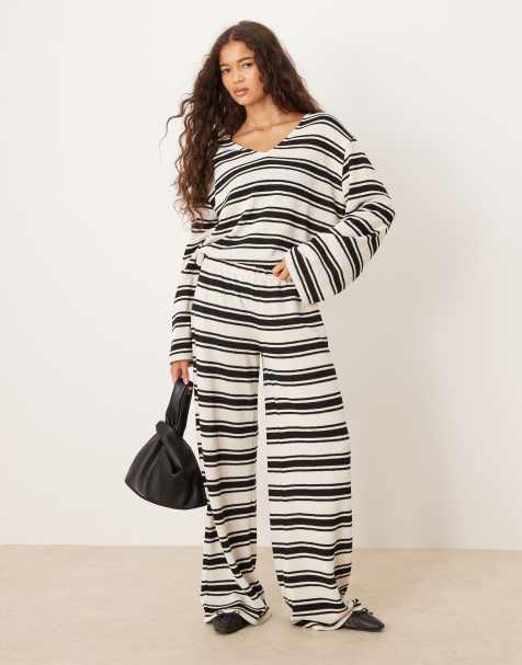 ASOS DESIGN co-ord in knit mono stripe - view 1