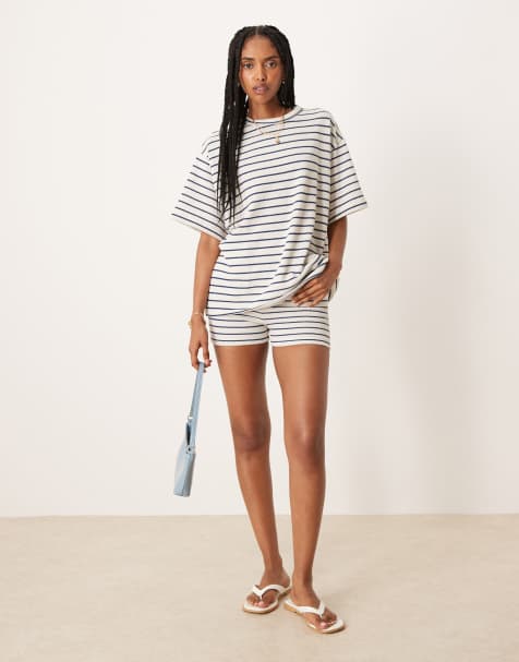 ASOS DESIGN co-ord in knitted mono stripe - MULTI - view 1