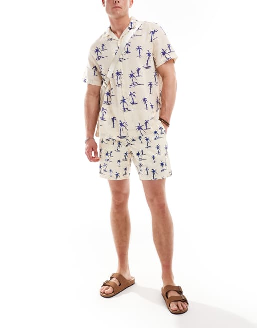 ASOS DESIGN co-ord in palm tree print