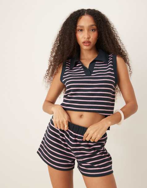 ASOS DESIGN co-ord in textured navy stripe - NAVY - view 1
