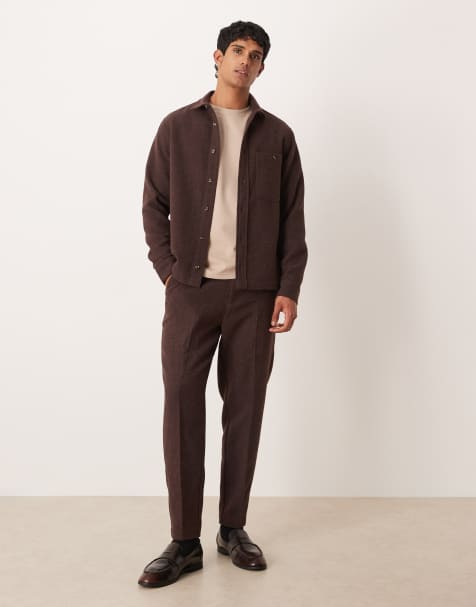 ASOS DESIGN co-ord in wool in brown - view 1