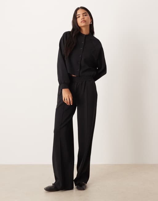 ASOS DESIGN co-ord interlock cardigan in black, 3 of 4