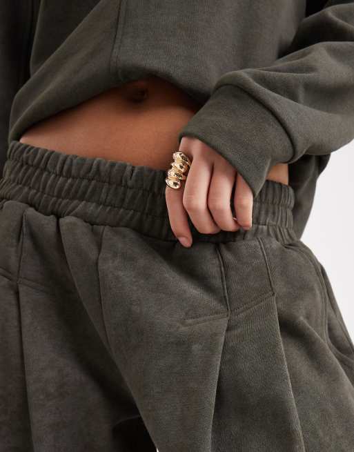 ASOS DESIGN co-ord jogger in washed khaki, 2 of 5