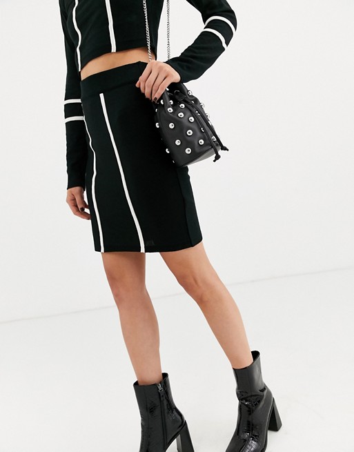 ASOS DESIGN co-ord knit mini skirt with tipping detail