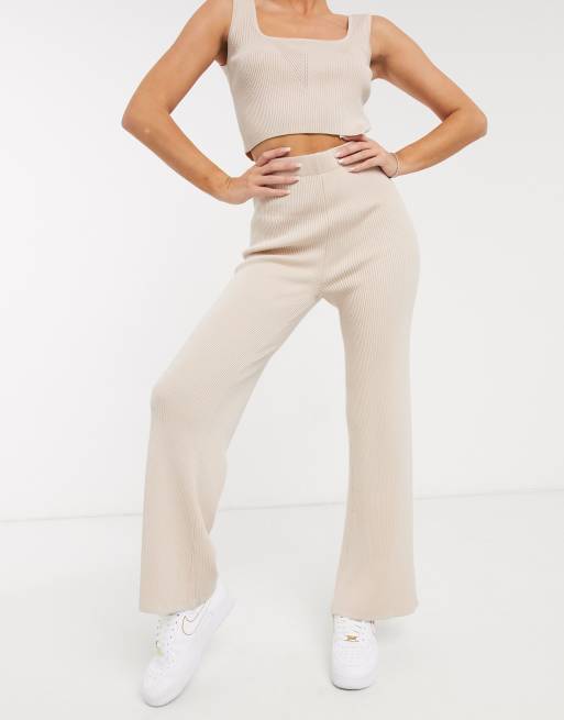 Wide leg clearance knit trousers