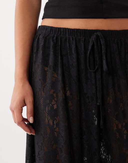 ASOS DESIGN co-ord lace balloon trouser in black, 4 of 5