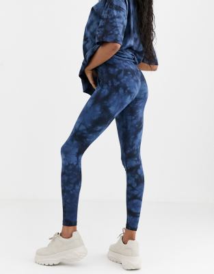 blue tie dye leggings