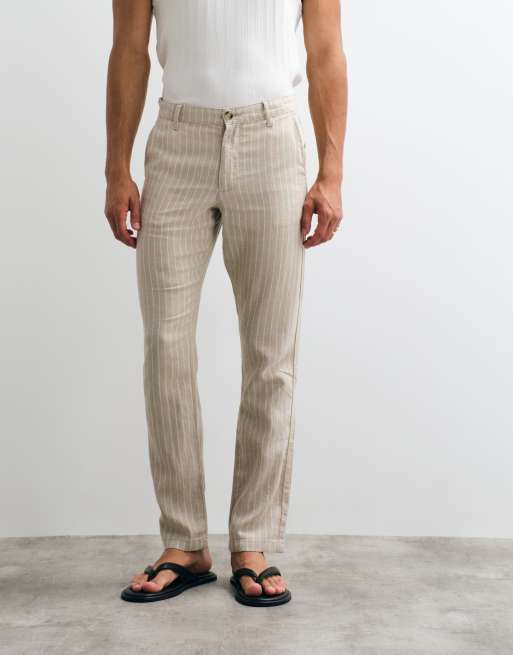 ASOS DESIGN co-ord linen blend trousers in stripe, 2 of 5