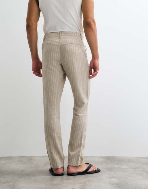ASOS DESIGN co-ord linen blend trousers in stripe, 5 of 5