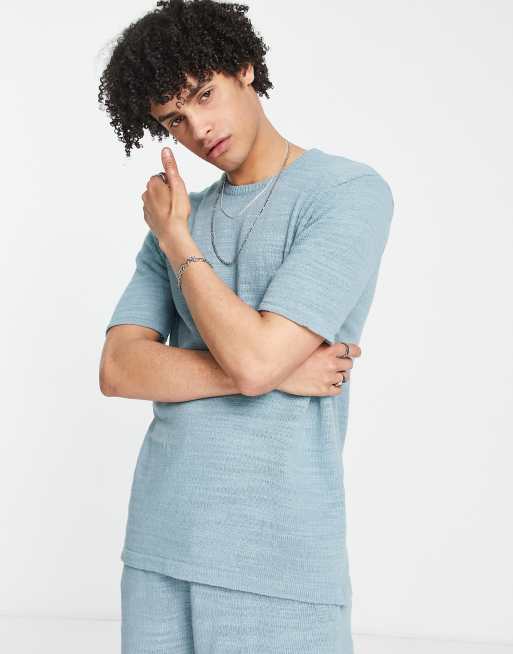 ASOS DESIGN co-ord linen slub t-shirt in teal