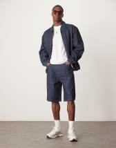ASOS DESIGN oversized cropped coach jacket in charcoal