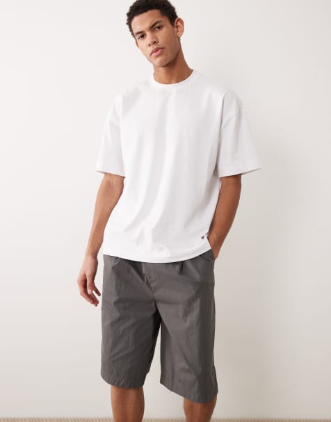 ASOS DESIGN co-ord long length jorts in charcoal techy fabric - view 1