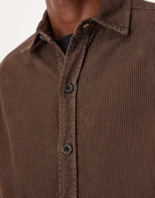 ASOS DESIGN co-ord long sleeve shirt in brown corduroy, 5 of 5