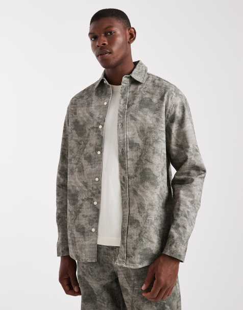 ASOS DESIGN co-ord long sleeve shirt in camo - view 1