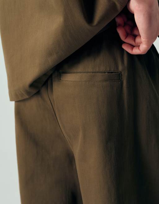 ASOS DESIGN co-ord longer length jort in khaki, 5 of 12