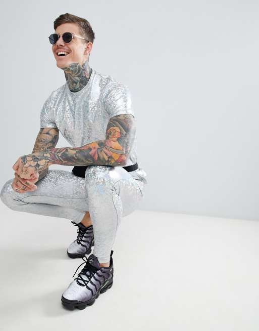 ASOS DESIGN metallic festival co-ord, 2 of 3