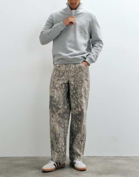 ASOS DESIGN co-ord loose canvas trouser in camo print