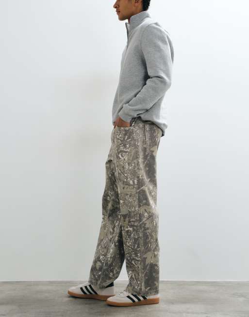 ASOS DESIGN co-ord loose canvas trouser in camo print, 3 of 5