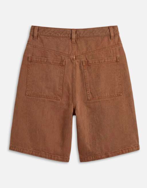ASOS DESIGN co-ord loose denim jorts in brown , 7 of 7