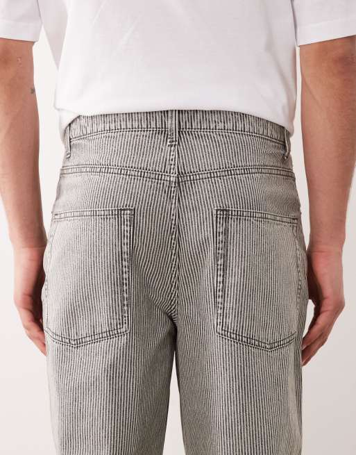 ASOS DESIGN co-ord loose jeans in grey and white stripe, 4 of 5