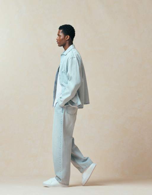ASOS DESIGN co-ord loose jeans in light wash blue, 5 of 5