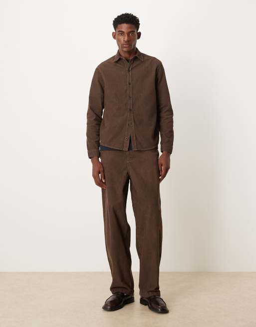 ASOS DESIGN co-ord loose pants in brown corduroy , 2 of 5