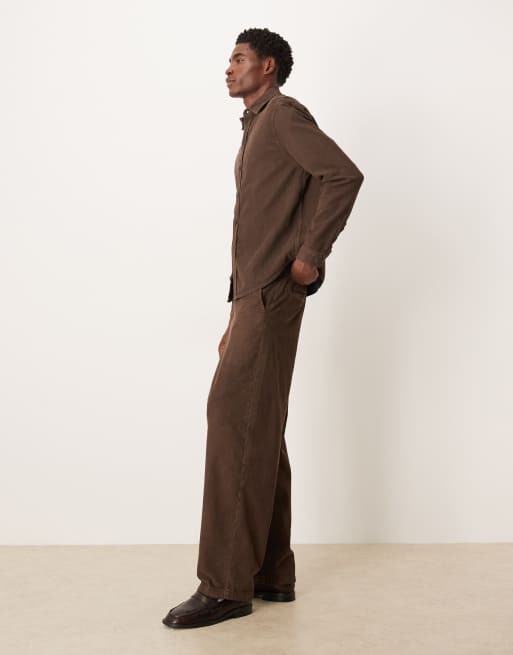 ASOS DESIGN co-ord loose pants in brown corduroy , 3 of 5