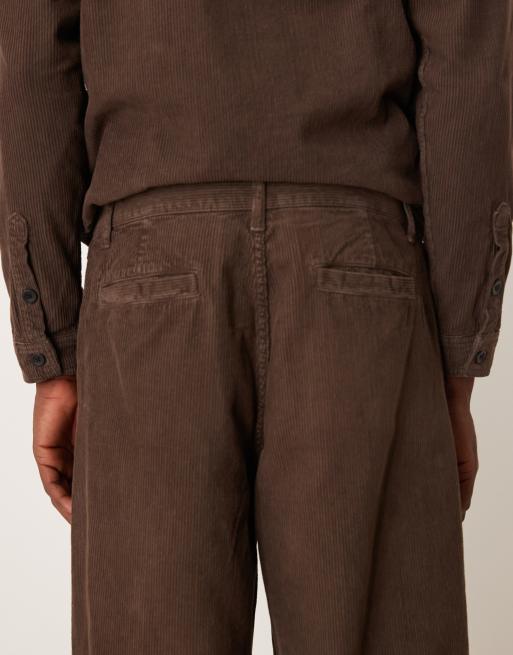 ASOS DESIGN co-ord loose pants in brown corduroy , 4 of 5