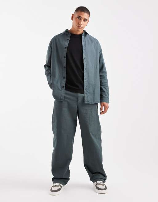 ASOS DESIGN co-ord loose pants in charcoal ripstop , 2 of 5