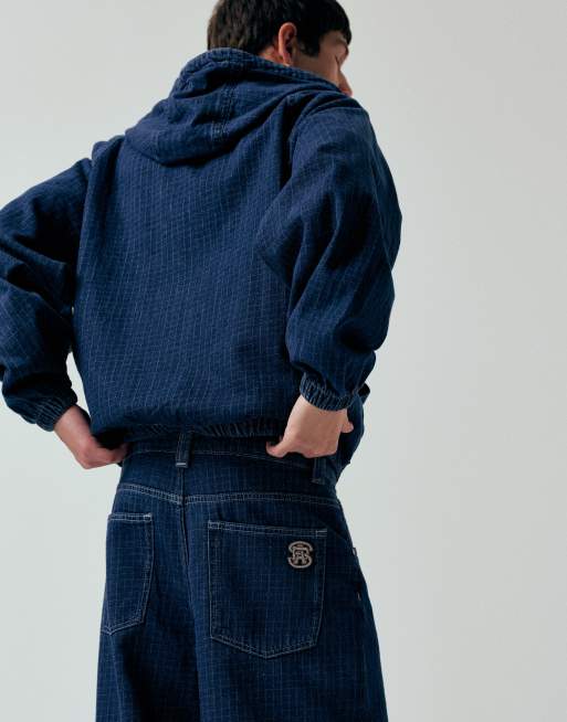 ASOS DESIGN co-ord losse jeans in donkerblauw met ruit, 5 van 5