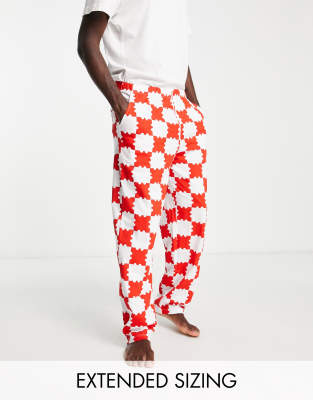 ASOS DESIGN co-ord lounge bottoms in red check print - ASOS Price Checker