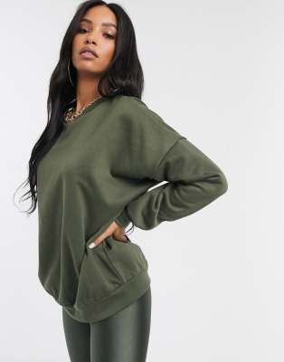 khaki oversized sweatshirt