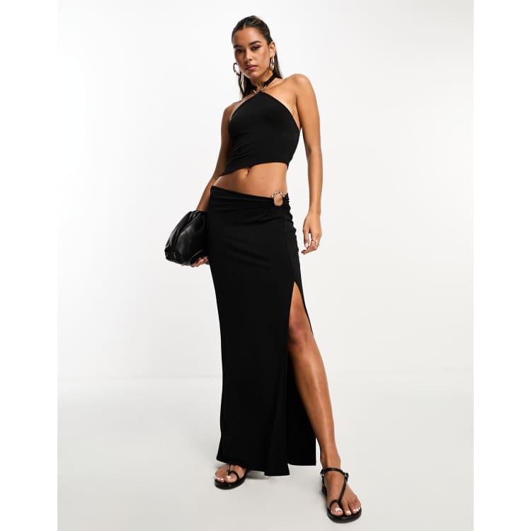 Asos black 2024 maxi skirt