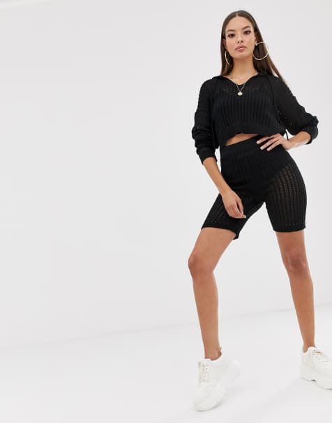 ASOS DESIGN co-ord mesh cropped legging shorts