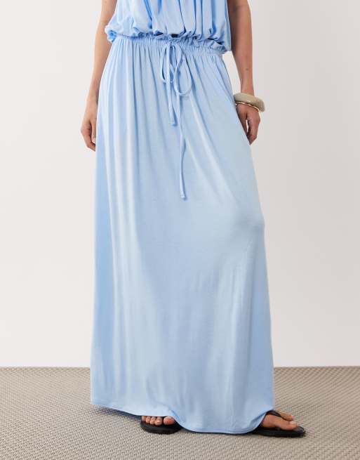 ASOS DESIGN co-ord midi skirt in light blue, 2 of 5