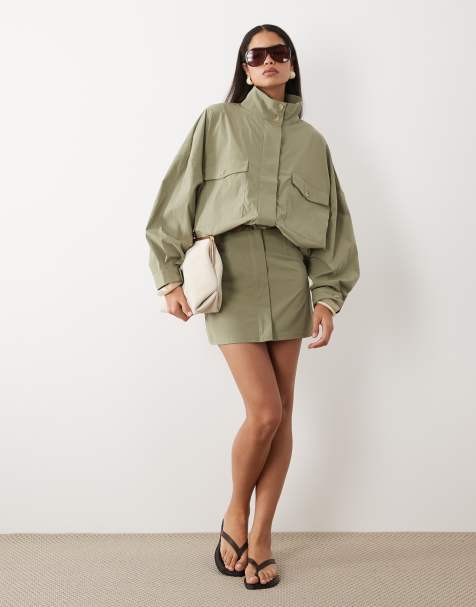 ASOS DESIGN co-ord mini skirt in khaki - view 1