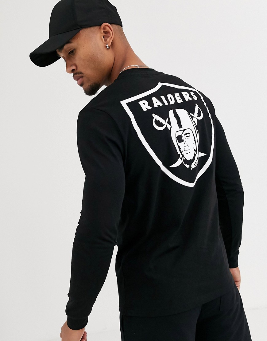 ASOS DESIGN co-ord NFL long sleeve t-shirt with raiders back print-Black