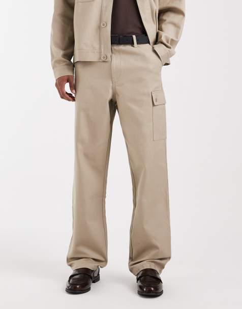 ASOS DESIGN co-ord baggy cargo trousers in beige