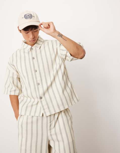 ASOS DESIGN co-ord oversized boxy shirt in stripe - view 1