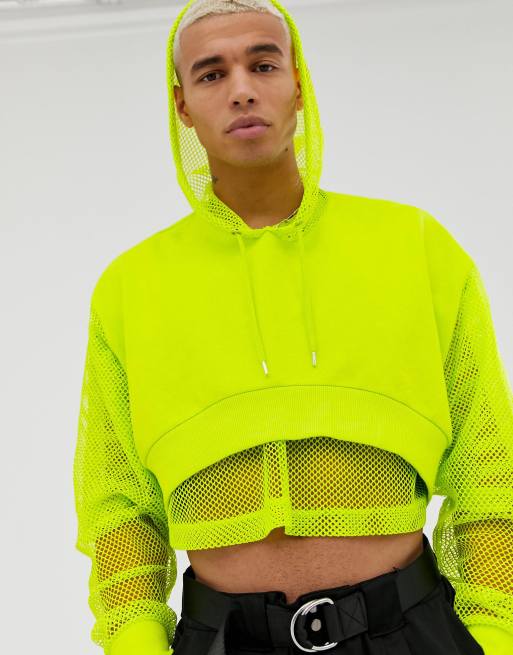 Mesh hot sale crop hoodie