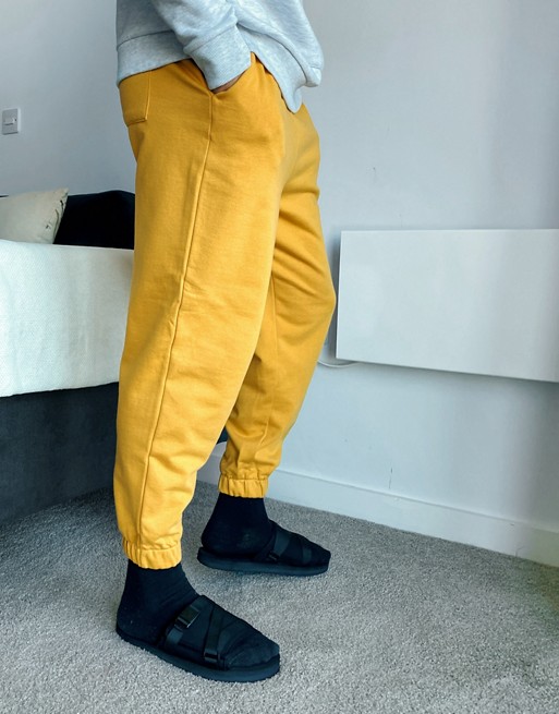 ASOS DESIGN organic co-ord oversized joggers in yellow