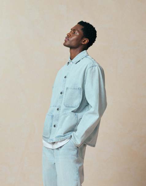 ASOS DESIGN co-ord oversized denim shirt in light wash blue - view 1