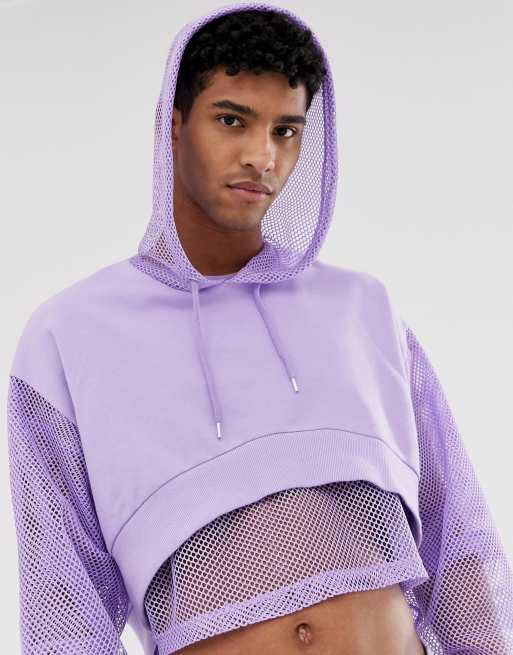 Mesh hot sale sleeve hoodie