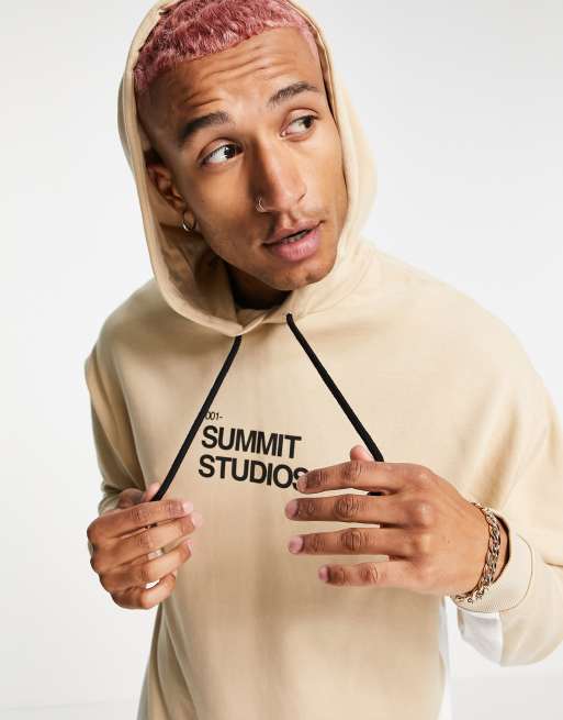 ASOS DESIGN co-ord oversized hoodie in blocking with summit studios print