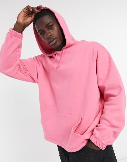 Asos pink hoodie mens hot sale