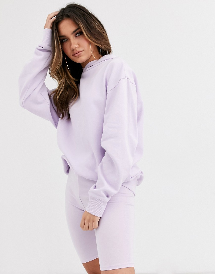 ASOS DESIGN co-ord oversized hoodie in Lilac-Purple