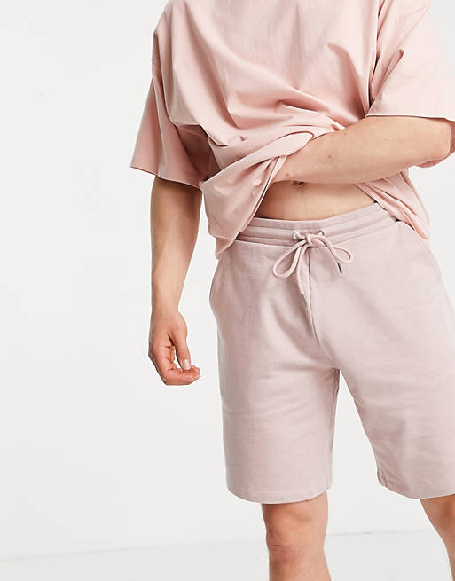 ASOS DESIGN co-ord oversized jersey shorts in pink