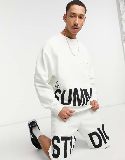 ASOS DESIGN oversized shorts co-ord with large text print, 2 of 2