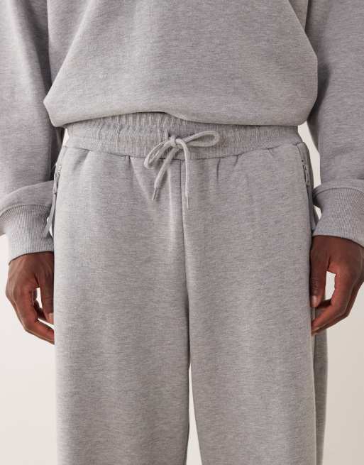 ASOS DESIGN co-ord oversized jogger in grey marl, 4 of 5